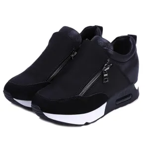 2018 Running Hiking Thick Bottom Platform Wedges Shoes Woman sports Sneakers Spring Autumn Fashion Ladies black students shoes