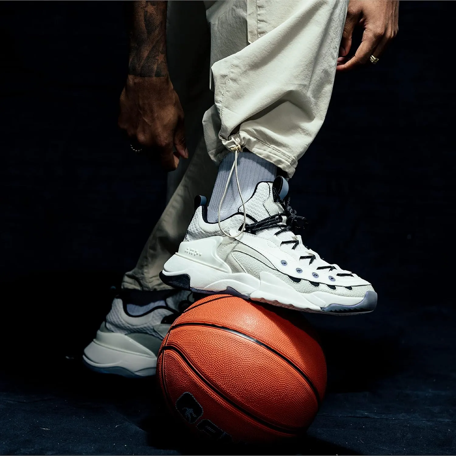 AND1 Marauder Men??s Basketball Shoes, Casual Low Top Basketball Sneakers, Sizes 7 to 15, Black, White, Red and Grey