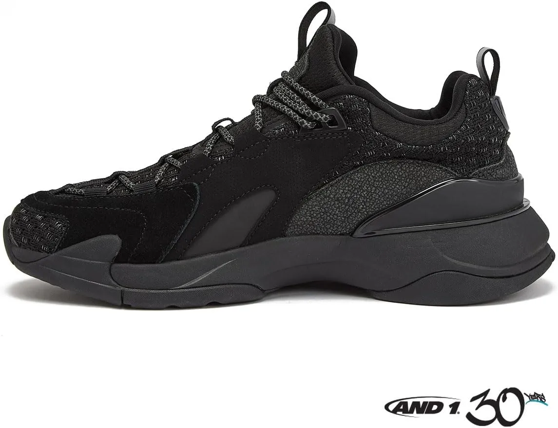AND1 Marauder Men??s Basketball Shoes, Casual Low Top Basketball Sneakers, Sizes 7 to 15, Black, White, Red and Grey