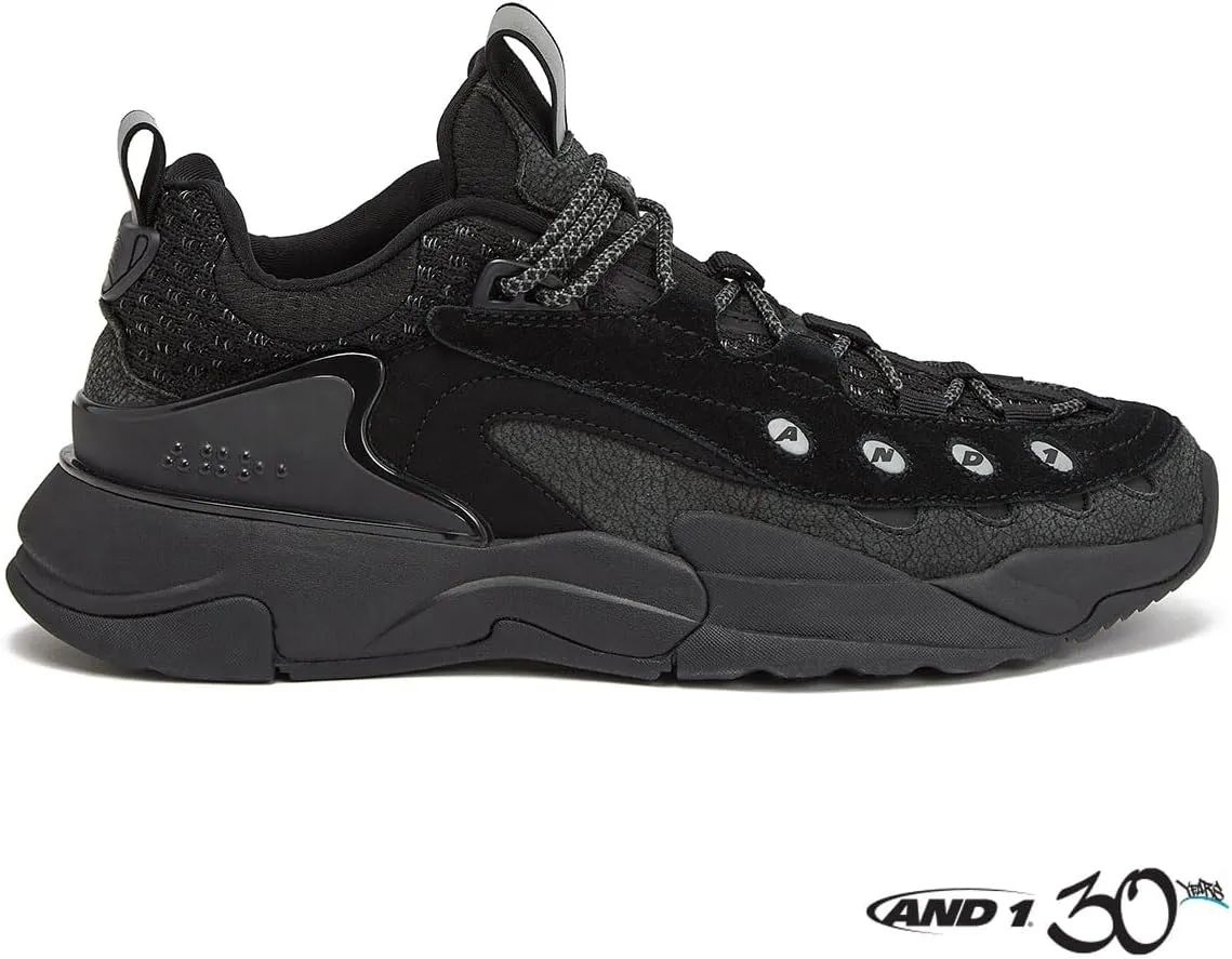 AND1 Marauder Men??s Basketball Shoes, Casual Low Top Basketball Sneakers, Sizes 7 to 15, Black, White, Red and Grey