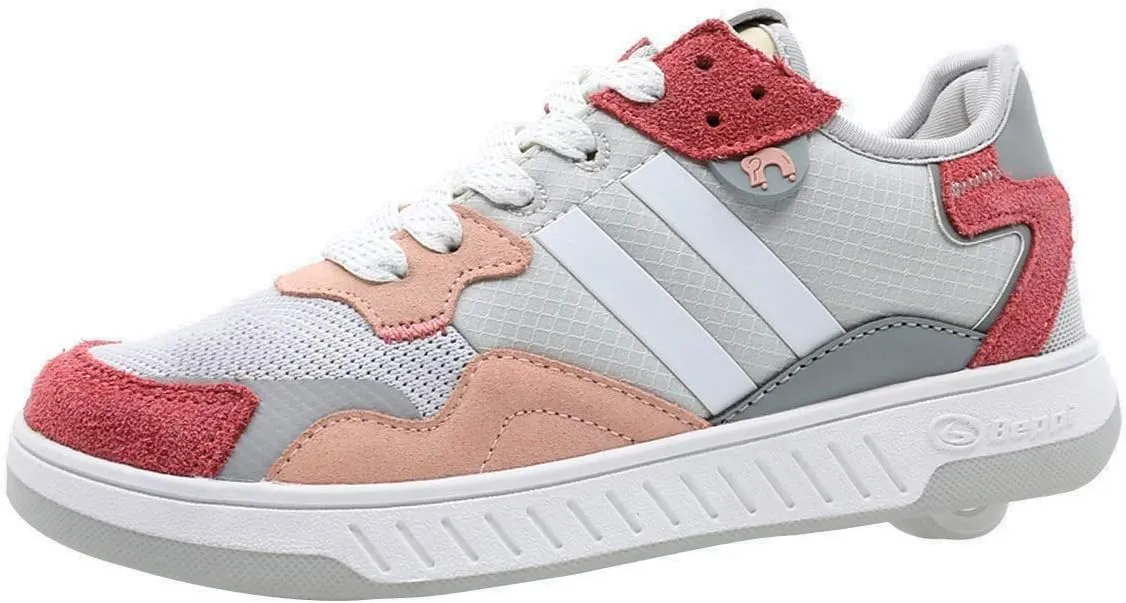 Beppi Roller Sneakers for Girls & Boys Skate Shoes with Wheels Pink, Size 13