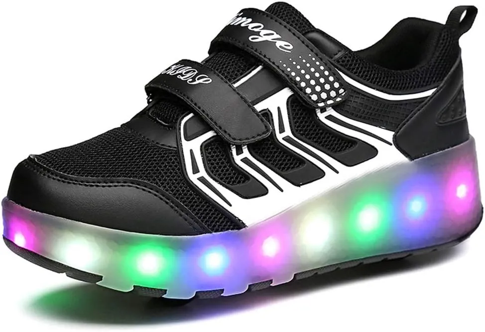 Child Roller Skates LED Sport Sneakers Rechargeable Roller Shoes for Boys Girls