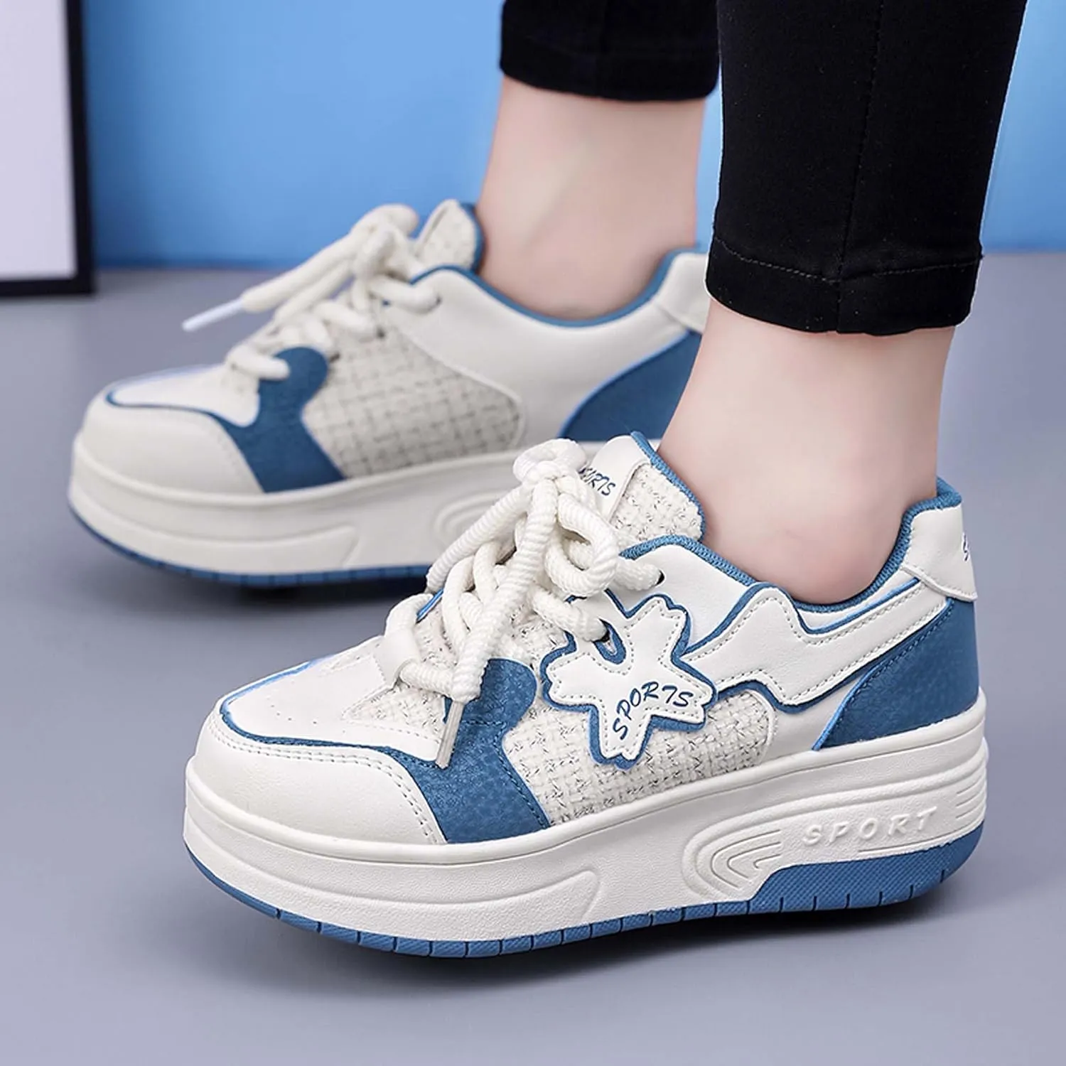 Children's Roller Skates Boys Girls Roller Shoes Sneakers Fashion Two Wheel Outdoor Walking Shoes Boys Girls Beginner Gift