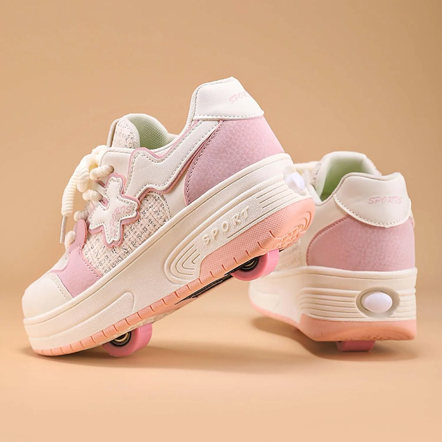 Children's Roller Skates Boys Girls Roller Shoes Sneakers Fashion Two Wheel Outdoor Walking Shoes Boys Girls Beginner Gift