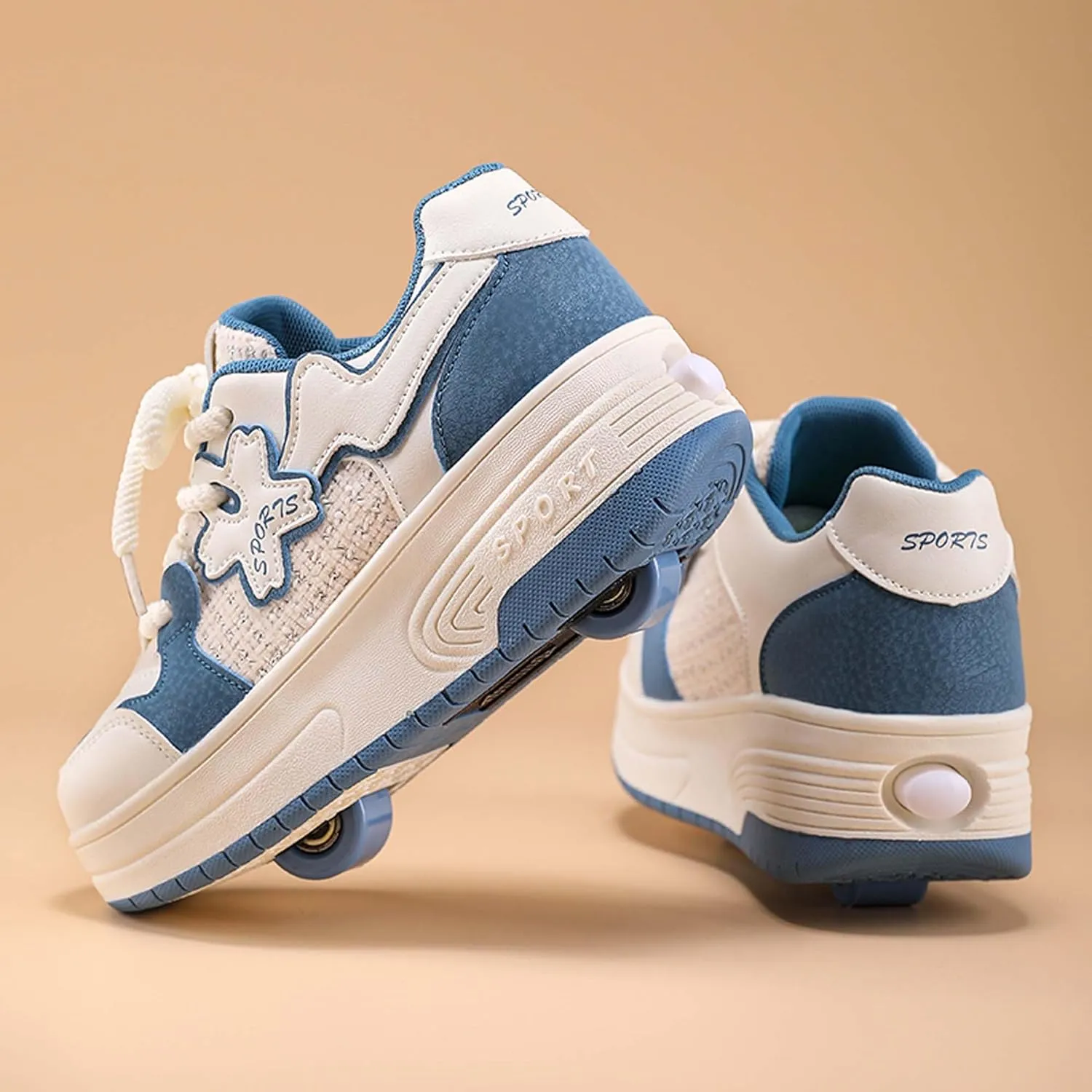 Children's Roller Skates Boys Girls Roller Shoes Sneakers Fashion Two Wheel Outdoor Walking Shoes Boys Girls Beginner Gift