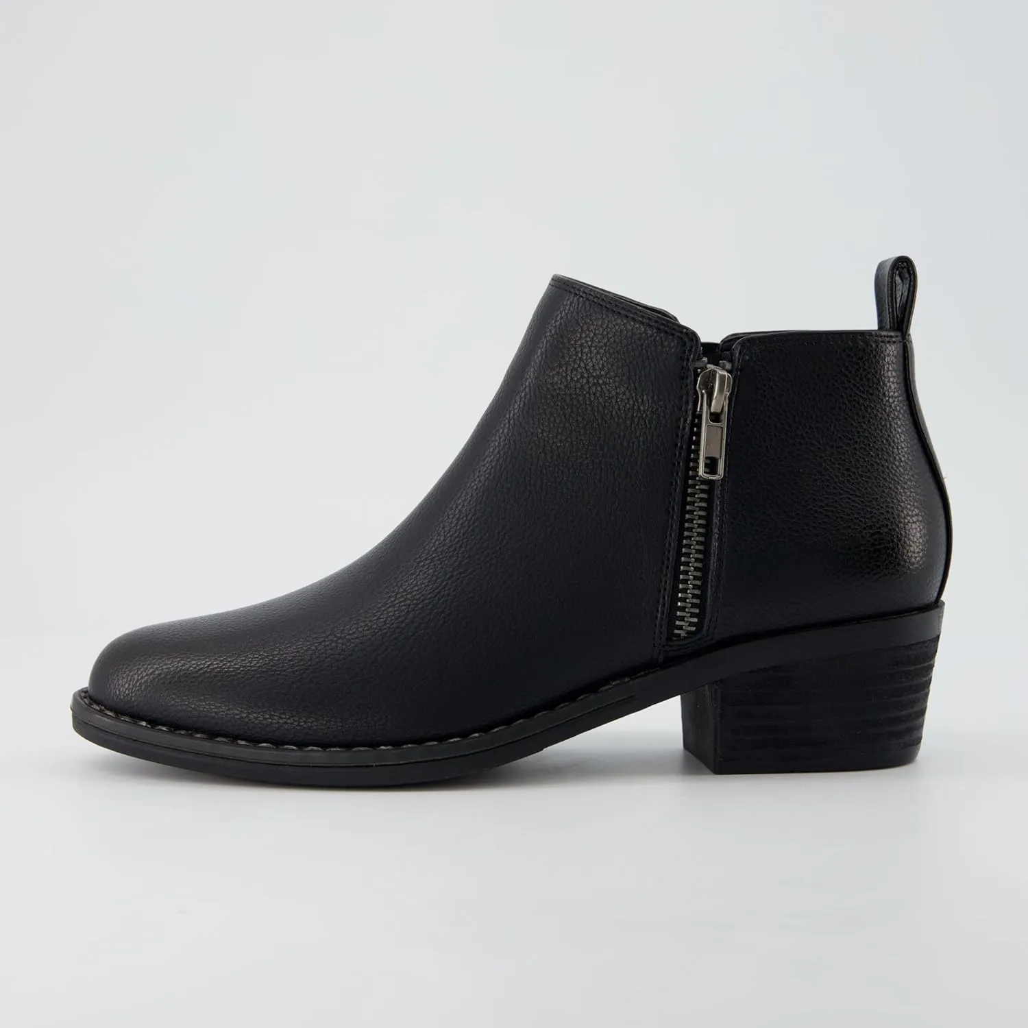 CUSHIONAIRE Taco Womens Ankle Bootie  Low Heel Ankle Boots for Women with Memory Foam Comfort, Side Zipper, and Wide Widths Available