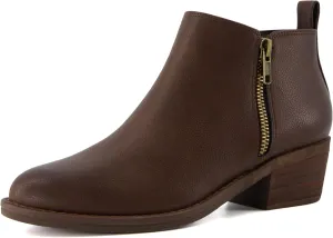 CUSHIONAIRE Taco Womens Ankle Bootie  Low Heel Ankle Boots for Women with Memory Foam Comfort, Side Zipper, and Wide Widths Available