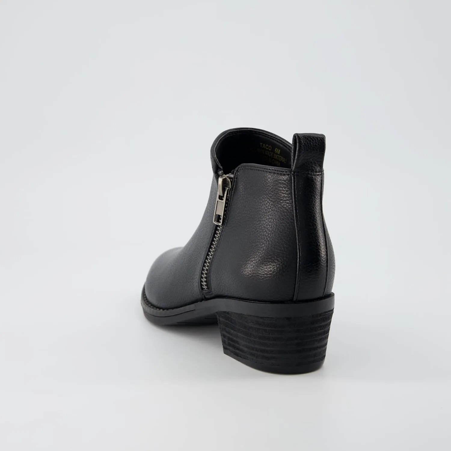 CUSHIONAIRE Taco Womens Ankle Bootie  Low Heel Ankle Boots for Women with Memory Foam Comfort, Side Zipper, and Wide Widths Available