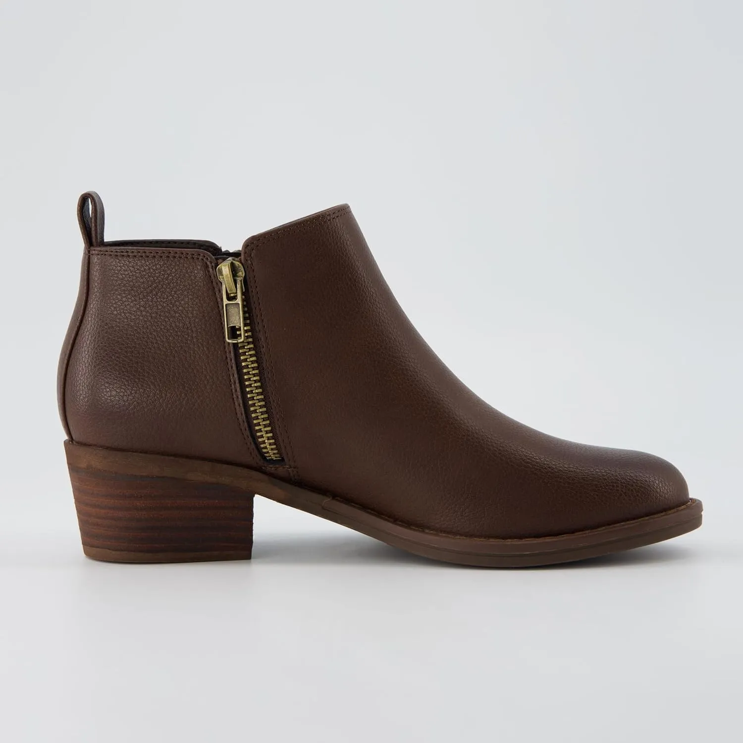CUSHIONAIRE Taco Womens Ankle Bootie  Low Heel Ankle Boots for Women with Memory Foam Comfort, Side Zipper, and Wide Widths Available