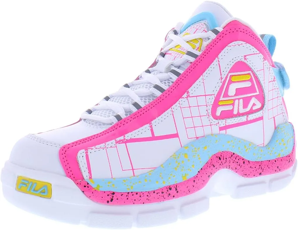 Fila Grant Hill 2 Girls Shoes Size 7, Color: White/Pink/Blue