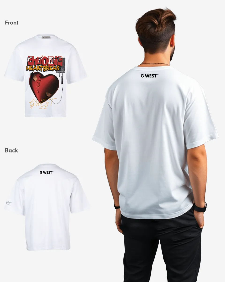 G-WEST CHFONIC HEART BREAK OVERSIZED TEE GWROJMT115