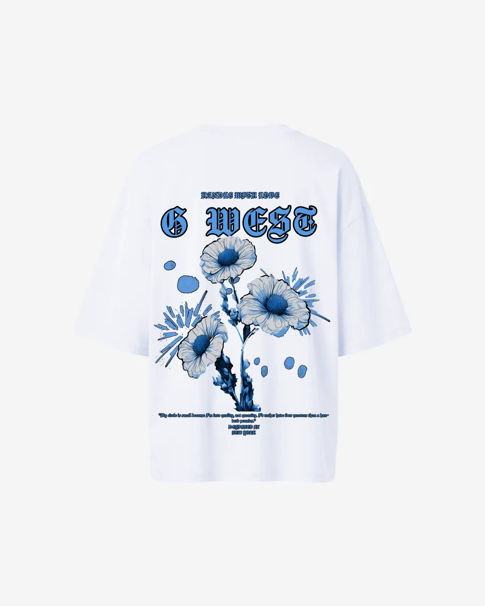 G West Oversized Blue Garden Tee - WOMEN