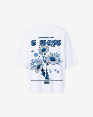 G West Oversized Blue Garden Tee - WOMEN