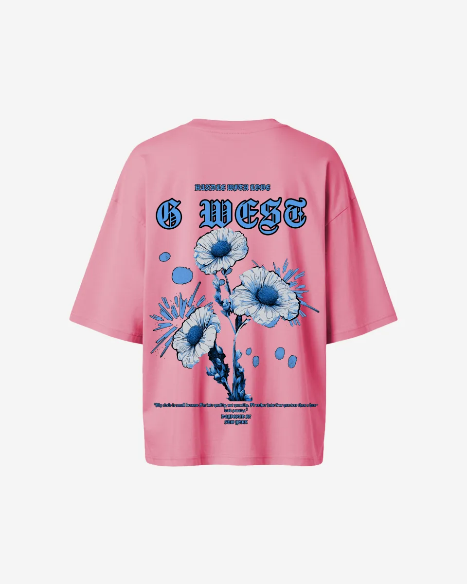 G West Oversized Blue Garden Tee - WOMEN
