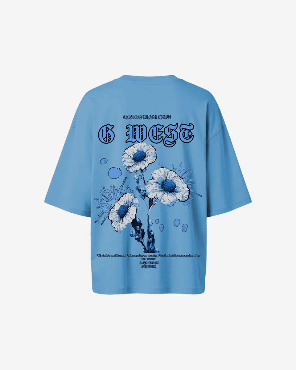 G West Oversized Blue Garden Tee - WOMEN