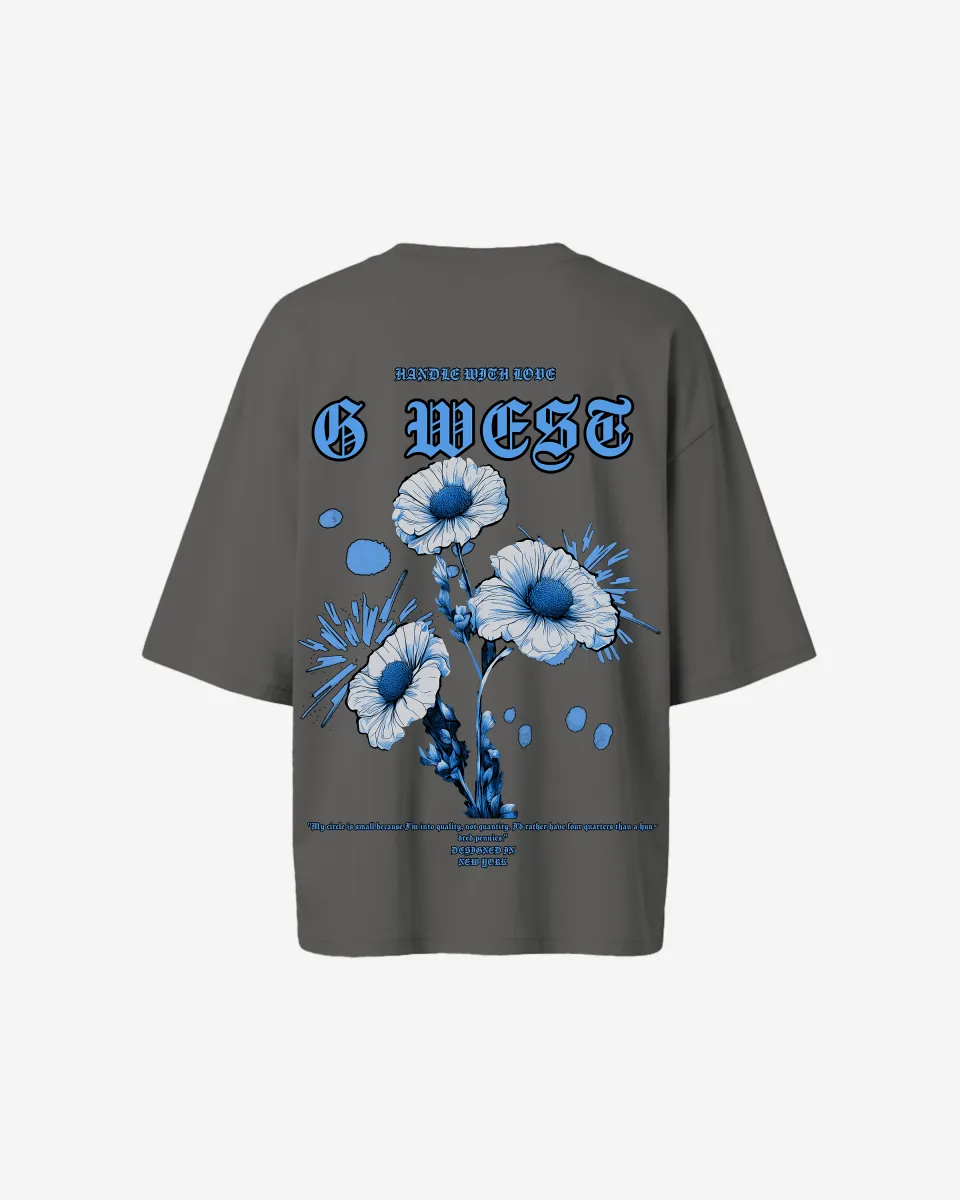 G West Oversized Blue Garden Tee - WOMEN