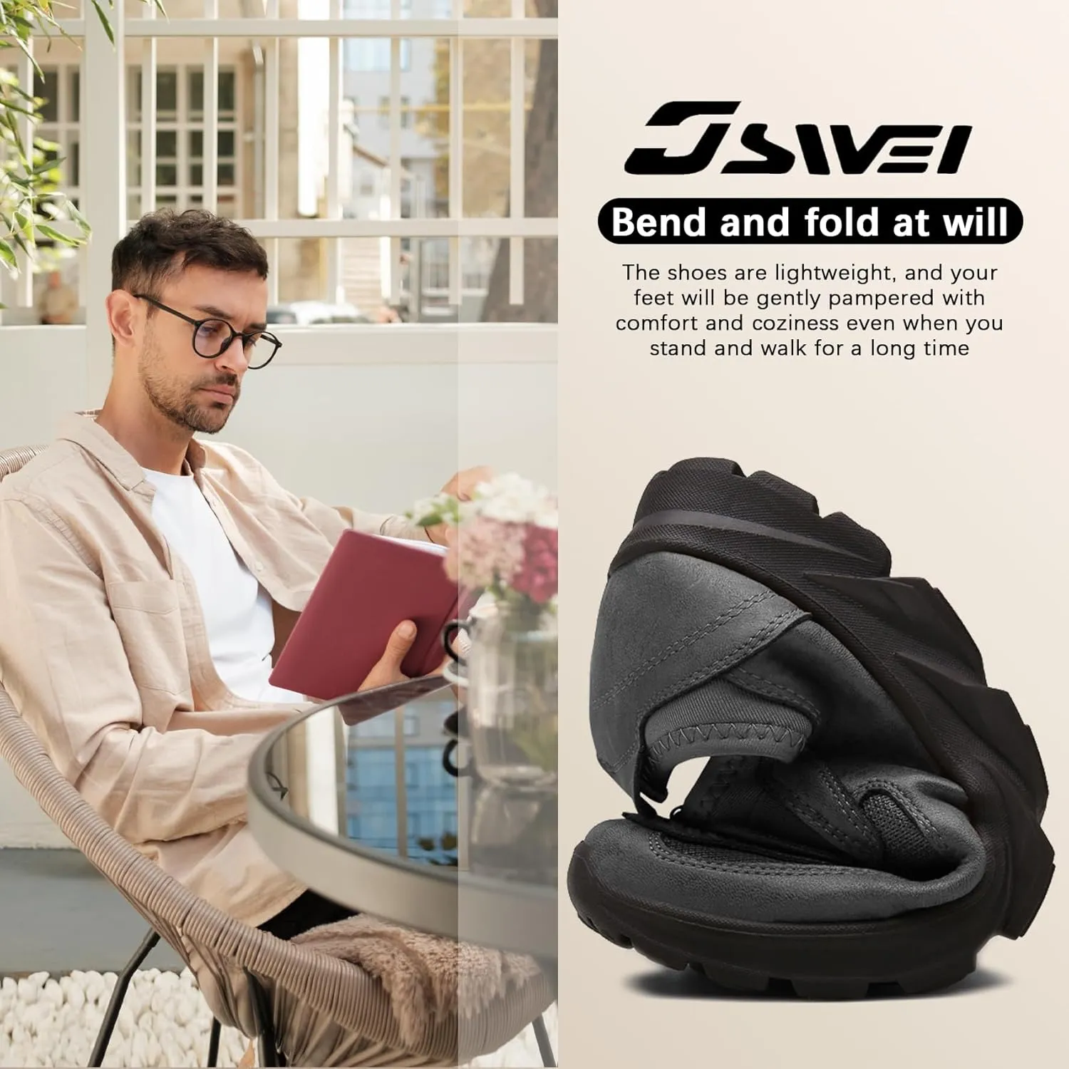 JSWEI Men Casual Comfortable Slip On Loafers,Moccasin Shoes Soft and Lightweight Breathable Daily Sneaker for Men Fashions Walking Mocasines para Hombre 6.5-13