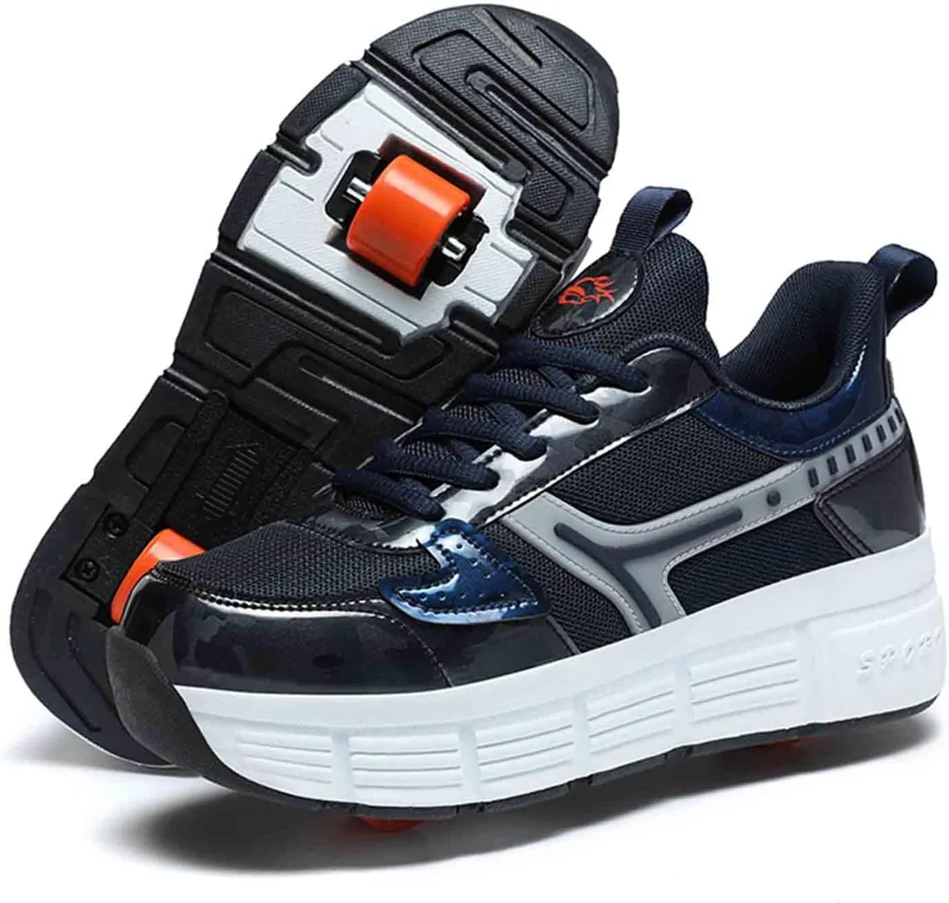 Kids Roller Skate Shoes with 2 Detachable Wheels, Sneakers for Boys Girls Birthday Thanksgiving Christmas Day