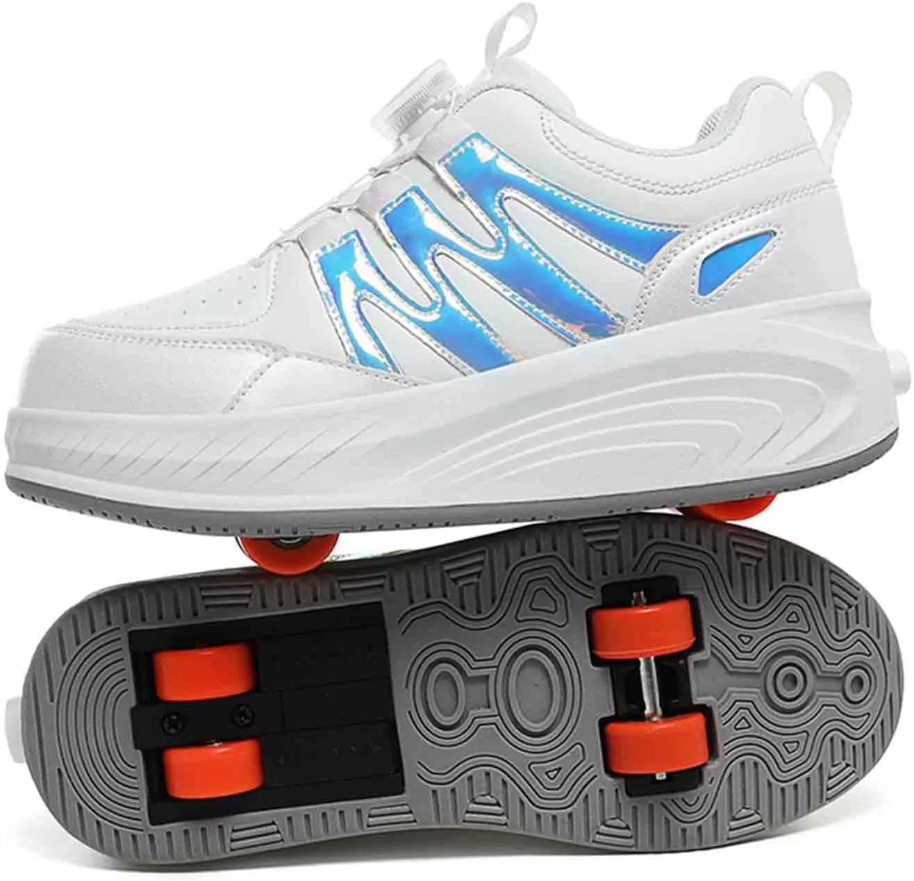 Kids Roller Skate Shoes with 2 Detachable Wheels, Sneakers for Boys Girls Birthday Thanksgiving Christmas Day