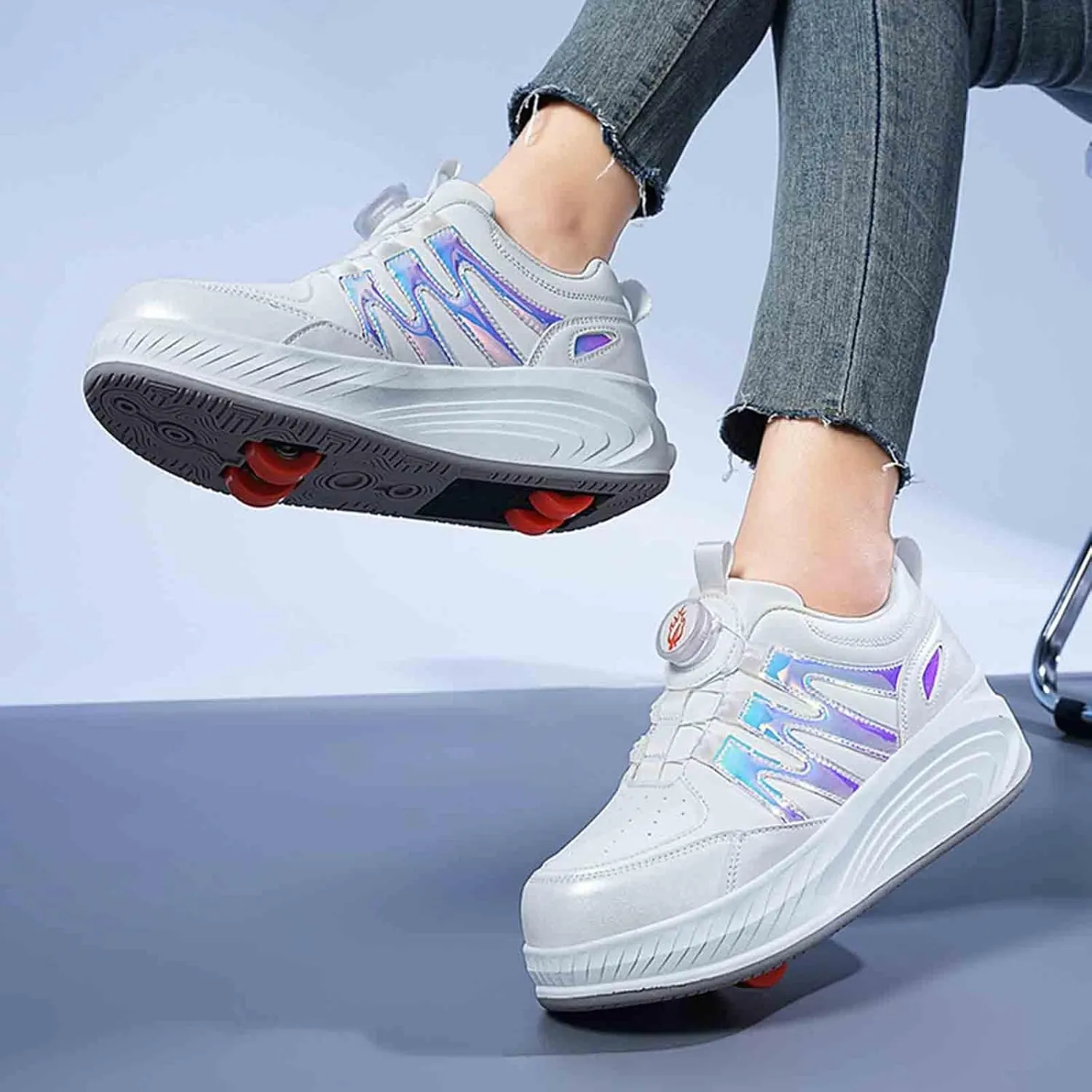 Kids Roller Skate Shoes with 2 Detachable Wheels, Sneakers for Boys Girls Birthday Thanksgiving Christmas Day