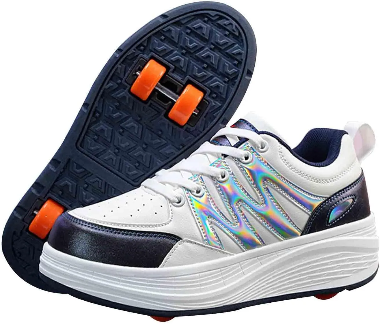 Kids Roller Skate Shoes with 2 Detachable Wheels, Sneakers for Boys Girls Birthday Thanksgiving Christmas Day