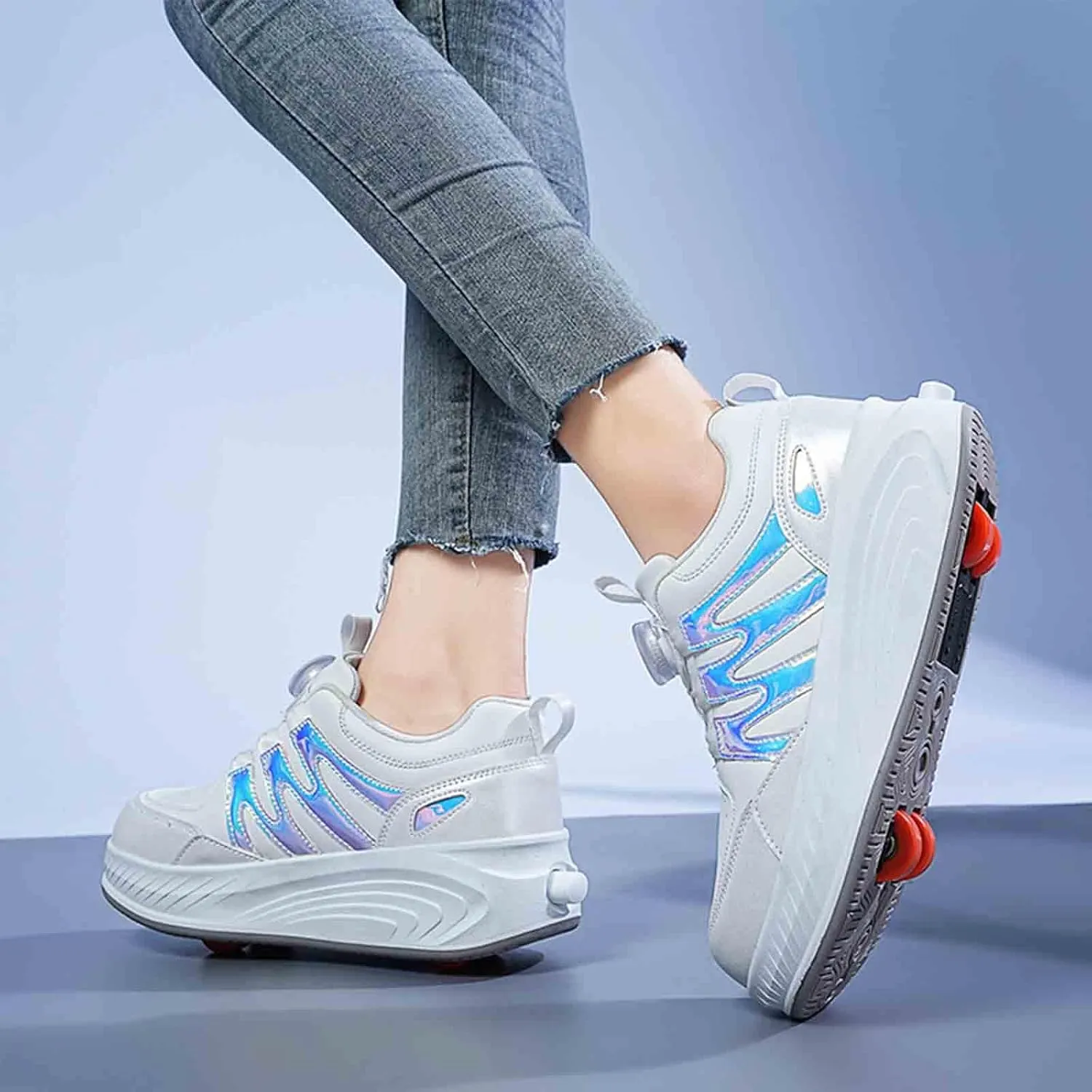 Kids Roller Skate Shoes with 2 Detachable Wheels, Sneakers for Boys Girls Birthday Thanksgiving Christmas Day