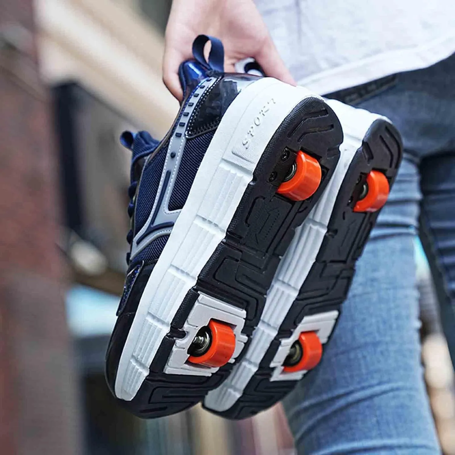 Kids Roller Skate Shoes with 2 Detachable Wheels, Sneakers for Boys Girls Birthday Thanksgiving Christmas Day