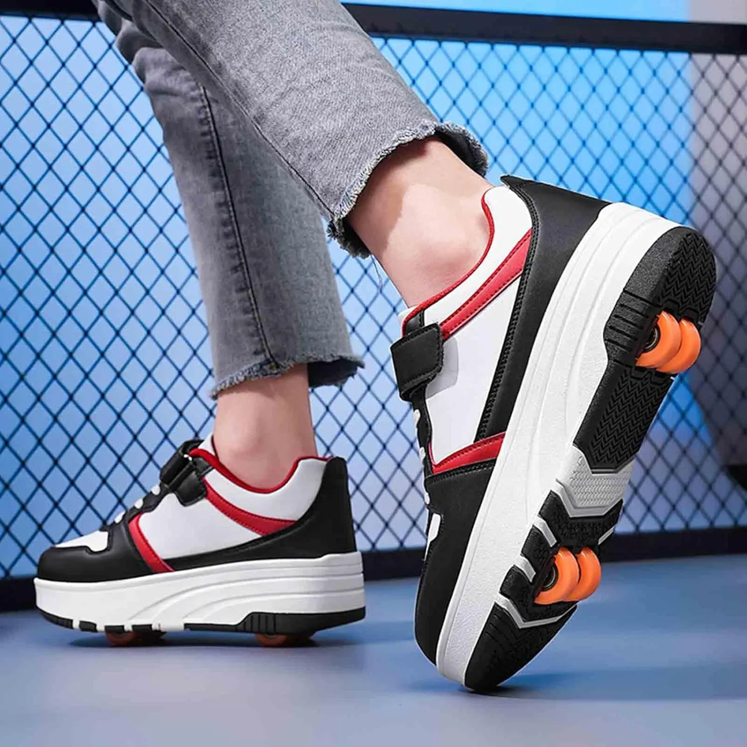 Kids Roller Skate Shoes with 4 Detachable Wheels, Sneakers for Boys Girls Birthday Thanksgiving Christmas Day