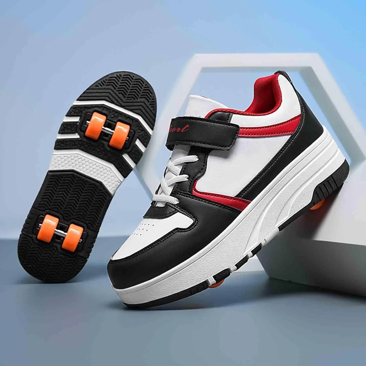 Kids Roller Skate Shoes with 4 Detachable Wheels, Sneakers for Boys Girls Birthday Thanksgiving Christmas Day