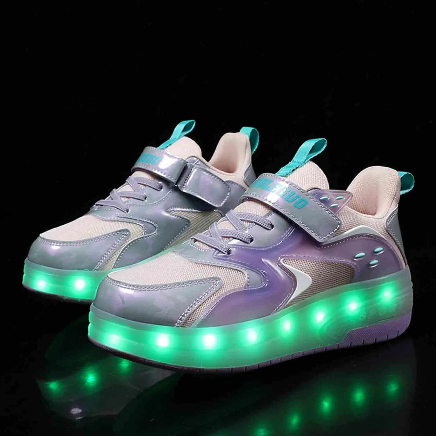 LED Light Up Kids Roller Skate Shoes with 2 Wheel, Sneakers for Boys Girls Birthday Thanksgiving Christmas Day
