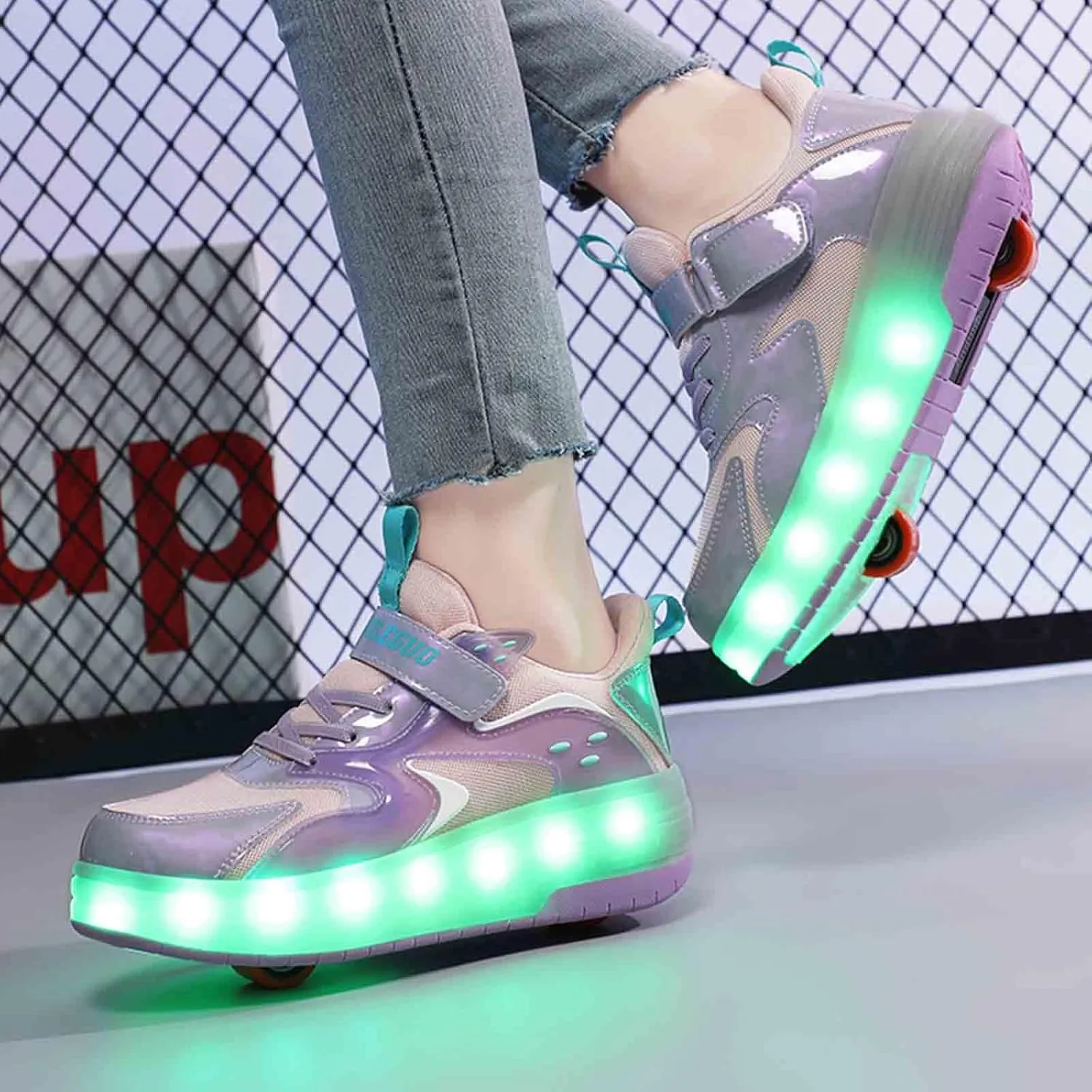 LED Light Up Kids Roller Skate Shoes with 2 Wheel, Sneakers for Boys Girls Birthday Thanksgiving Christmas Day