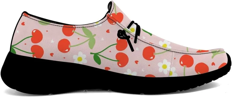 Loafers for Women Cherries Slip-on Shoes Casual Walking Shoes Gifts for Men Women