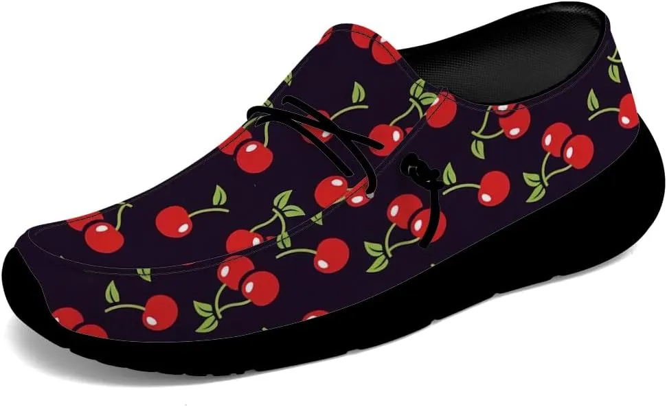 Loafers for Women Cherries Slip-on Shoes Casual Walking Shoes Gifts for Men Women