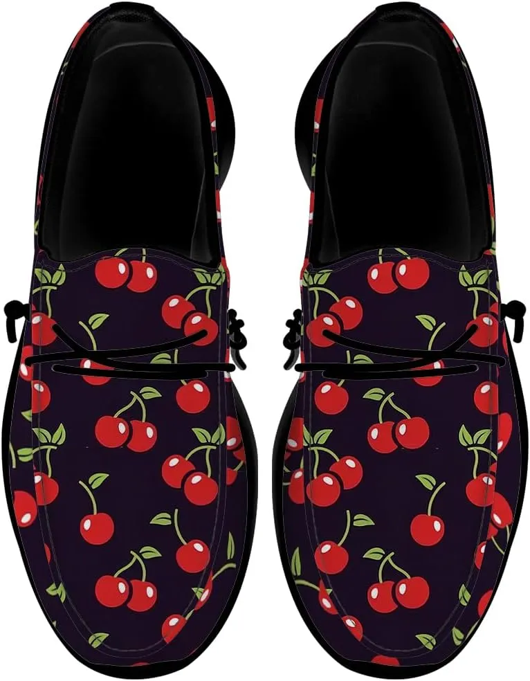 Loafers for Women Cherries Slip-on Shoes Casual Walking Shoes Gifts for Men Women
