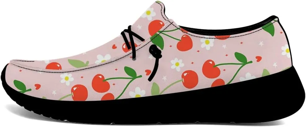 Loafers for Women Cherries Slip-on Shoes Casual Walking Shoes Gifts for Men Women