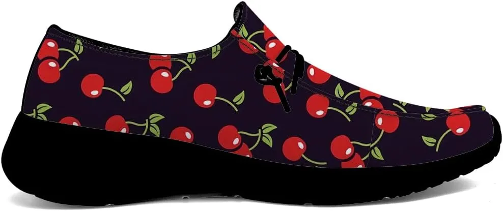 Loafers for Women Cherries Slip-on Shoes Casual Walking Shoes Gifts for Men Women