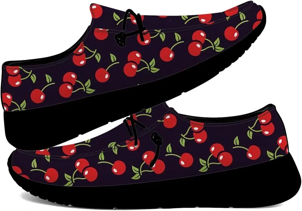 Loafers for Women Cherries Slip-on Shoes Casual Walking Shoes Gifts for Men Women