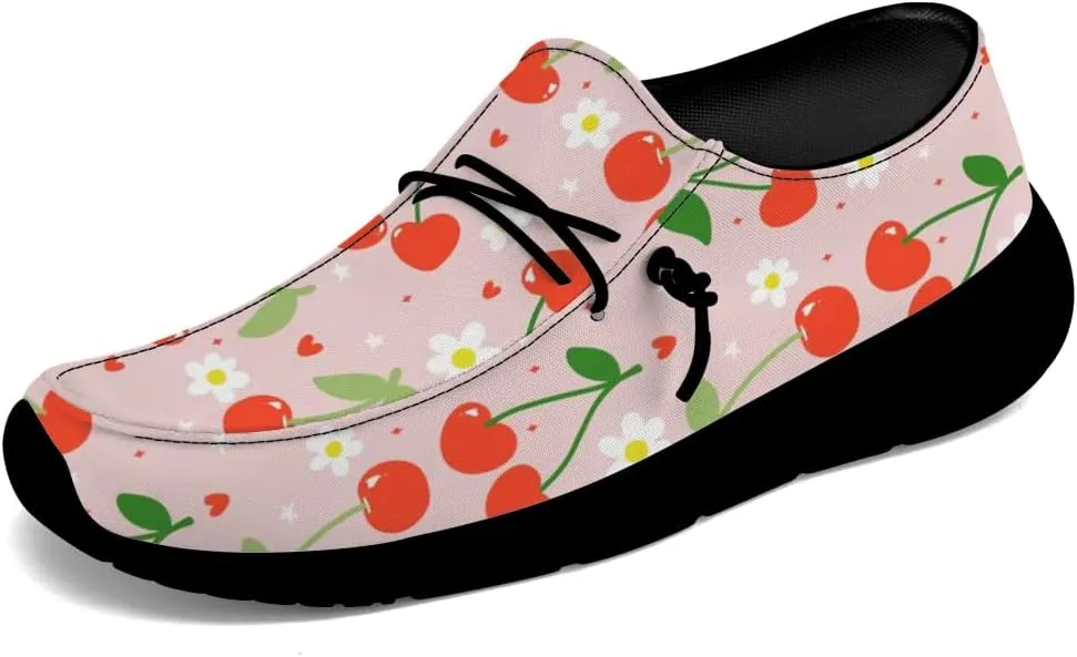 Loafers for Women Cherries Slip-on Shoes Casual Walking Shoes Gifts for Men Women