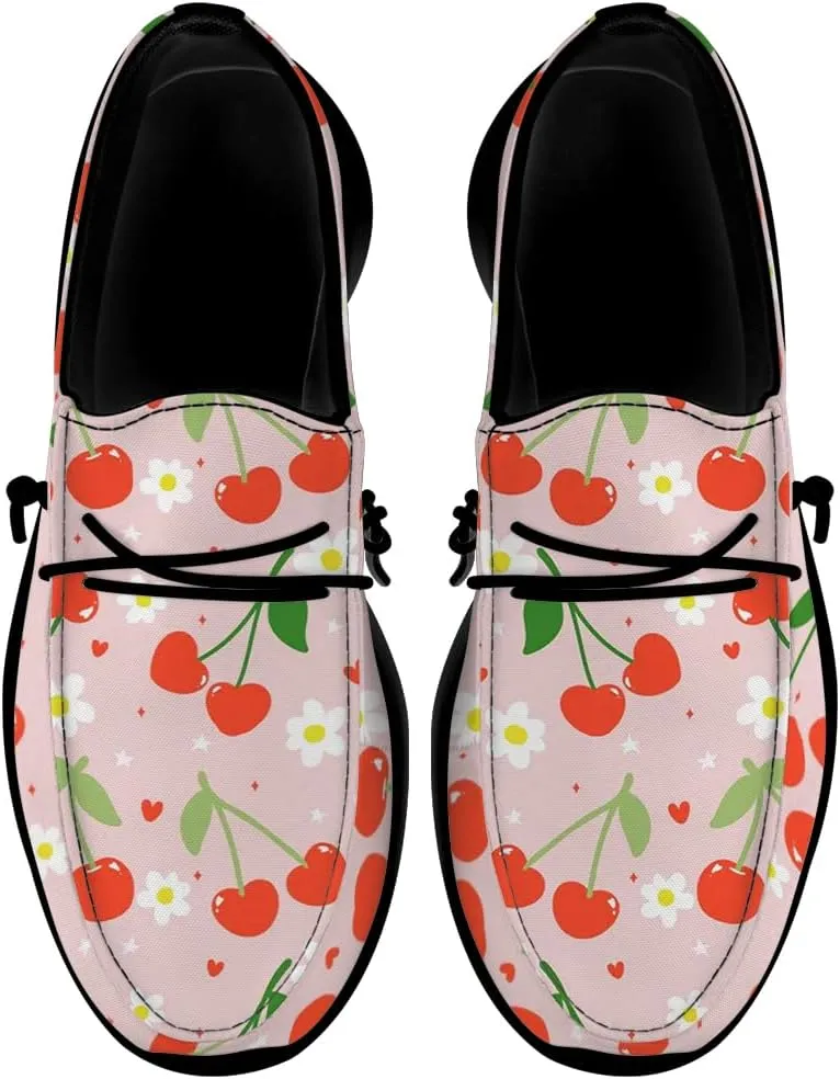 Loafers for Women Cherries Slip-on Shoes Casual Walking Shoes Gifts for Men Women