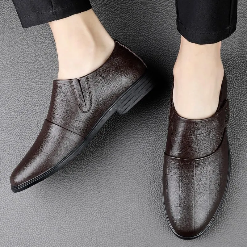 Man Business Formal Social Shoe Male Casual Loafers Black Slip-On Prom Wedding Tuxedo Men's Leather Dress Shoes