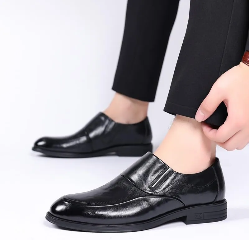 Men's Black Height Increase Dress Shoes Luxury Formal Party Wedding Oxfords Business Men Casual Slip On Loafers Leather Shoes for Men