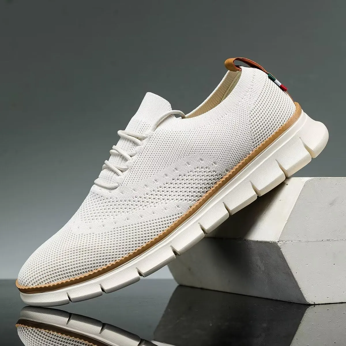 Men's Casual Dress Shoes Slip on Oxfords Business Walking Work Sneakers Fashion Mesh Lightweight Soft Sole