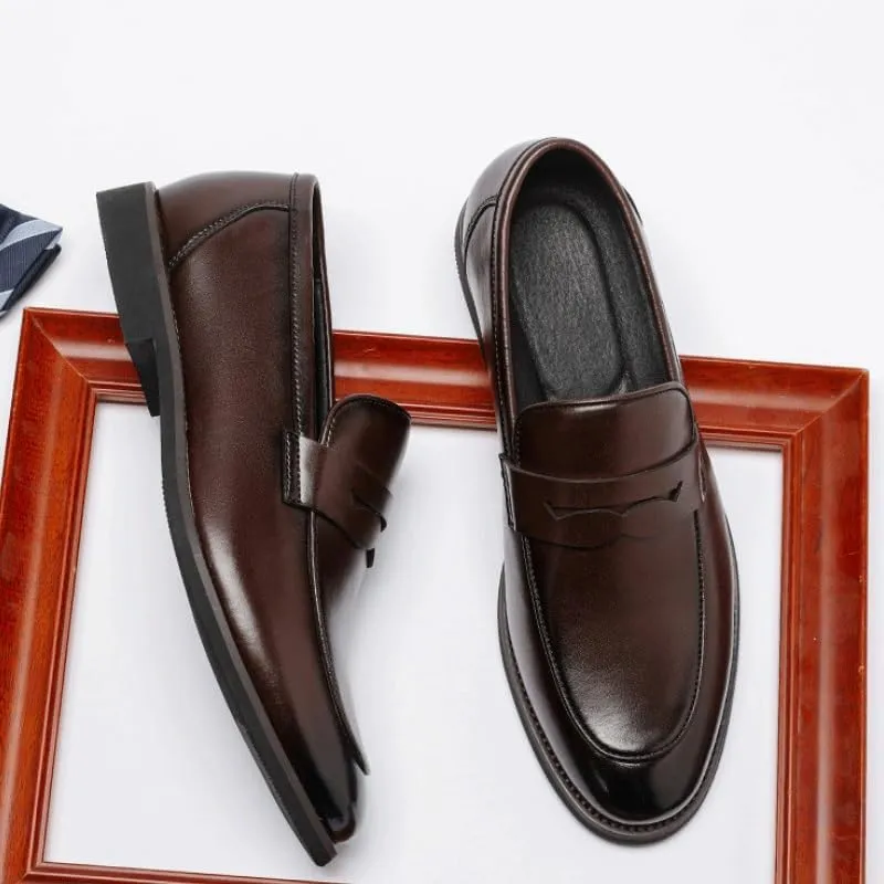 Men's Dress Loafers Shoes Business Leather Shoes Mens Dress Shoes All Match Casual Loafers Slip on Footwear Male Oxford Shoes