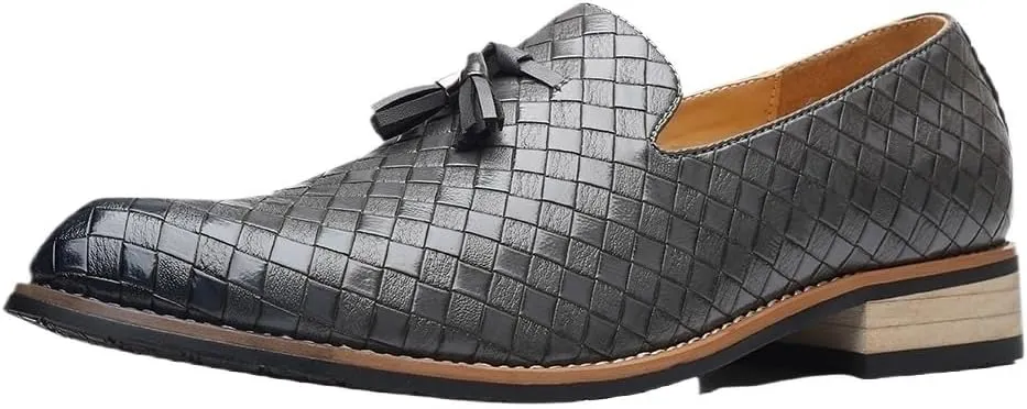 Men's Dress Shoes, Elegant Oxford Tassel Loafers, Classic Business Formal Shoes for Office and Social Events, Black Suit Shoes for Men