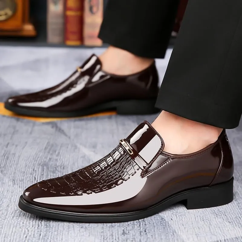 Men's Fashion Dress Shoes, Slip-On Pointed Toe Oxfords, Classic Business & Wedding Loafers, Stylish Party Shoes for Men