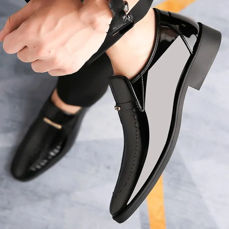 Men's Fashion Dress Shoes, Slip-On Pointed Toe Oxfords, Classic Business & Wedding Loafers, Stylish Party Shoes for Men