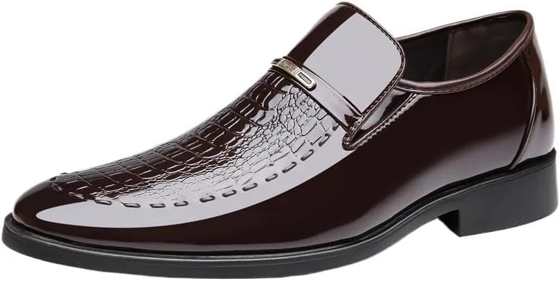 Men's Fashion Dress Shoes, Slip-On Pointed Toe Oxfords, Classic Business & Wedding Loafers, Stylish Party Shoes for Men