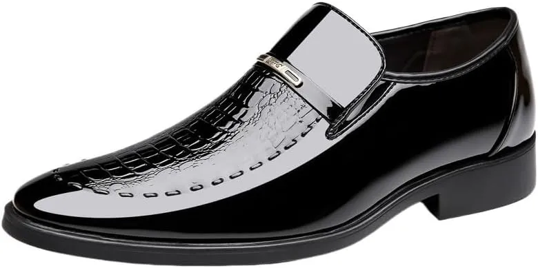 Men's Fashion Dress Shoes, Slip-On Pointed Toe Oxfords, Classic Business & Wedding Loafers, Stylish Party Shoes for Men