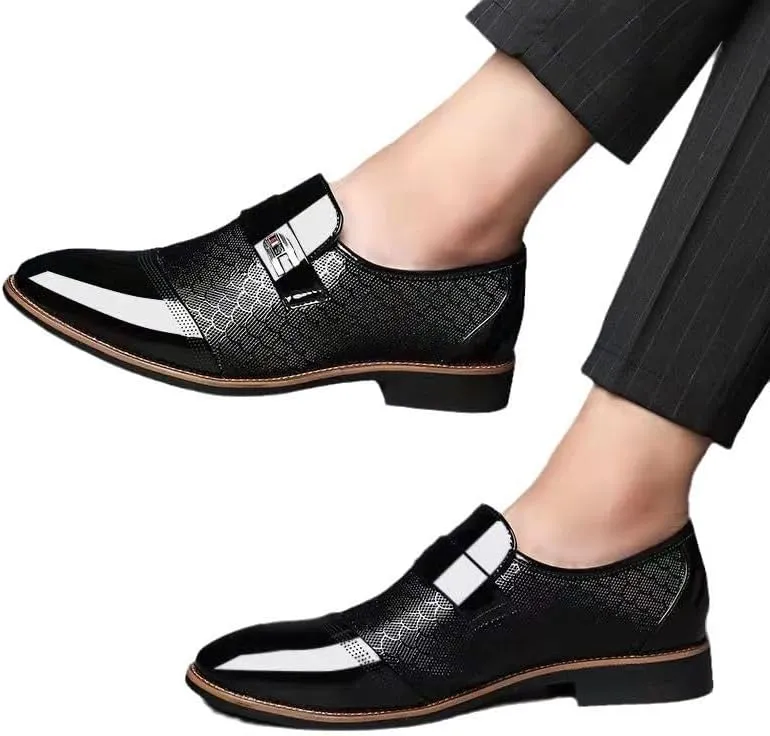 Men's Fashion Leather Loafers, Slip-On Dress Shoes for Business, Formal Oxfords for Office & Men's Gifts, Mens Shoes Dress