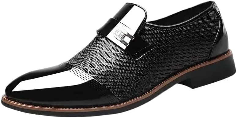 Men's Fashion Leather Loafers, Slip-On Dress Shoes for Business, Formal Oxfords for Office & Men's Gifts, Mens Shoes Dress